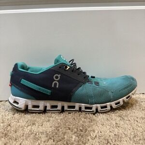 On Cloud Shoes Womens Size 8.5 Teal Navy Blue Lightweight Swiss Running Sneakers